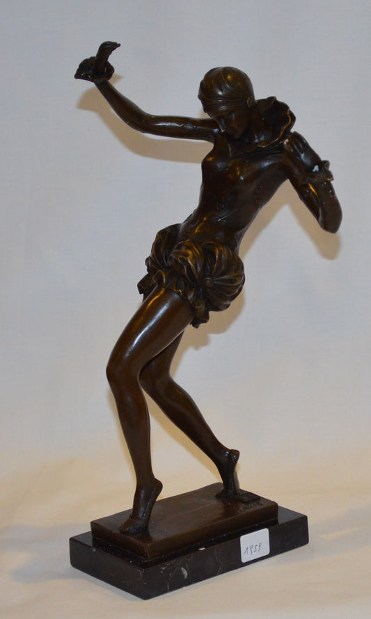 Statua bronzo ballerina liberty stile art nouveau base marmo firmato